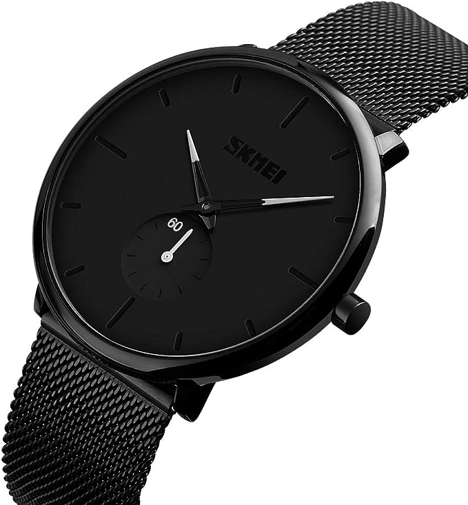 SKMEI Men's Water Resistant Metal Analog Watch 9185 - Black