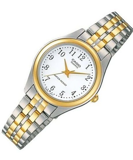 Casio Watch For Women Quartz, Analog Display and Stainless Steel Strap LTP-1129G-7B