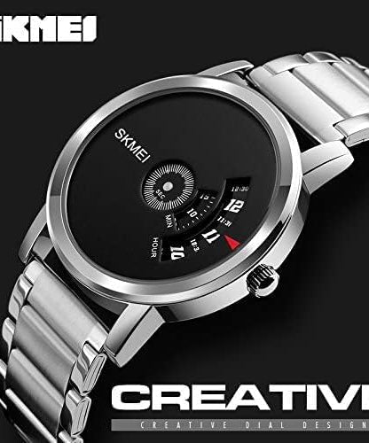 SKMEI Men's Water Resistant Stainless Steel Analog Watch 1260 - 39 mm - Silver.