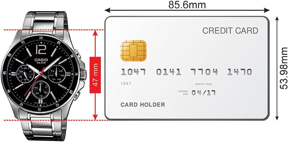 Casio Men's Dial Stainless Steel Band Watch - MTP-1374D-1AVDF