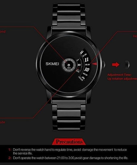 SKMEI Men's Water Resistant Stainless Steel Analog Watch 1260 - 39 mm - Silver.