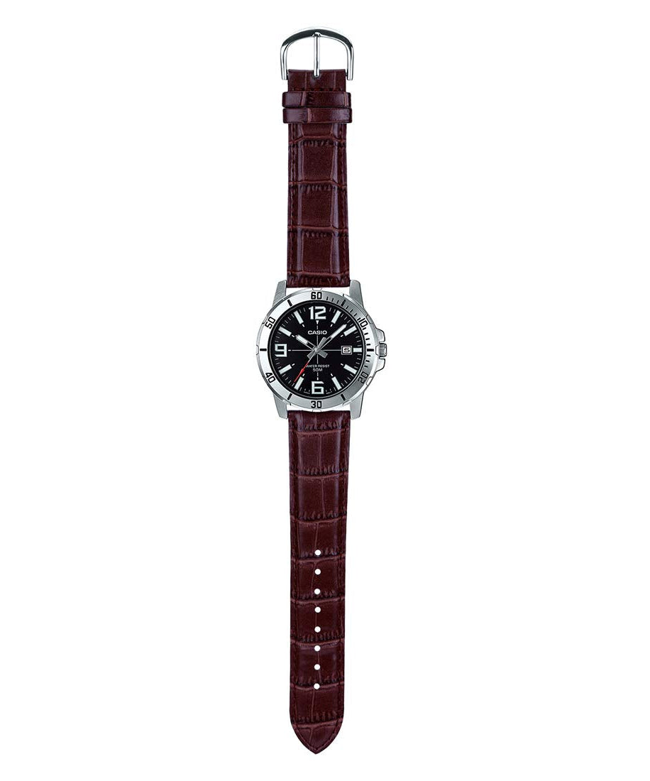 Casio Leather Black Casual Watch For Men - MTP-VD01L-1BVUDF