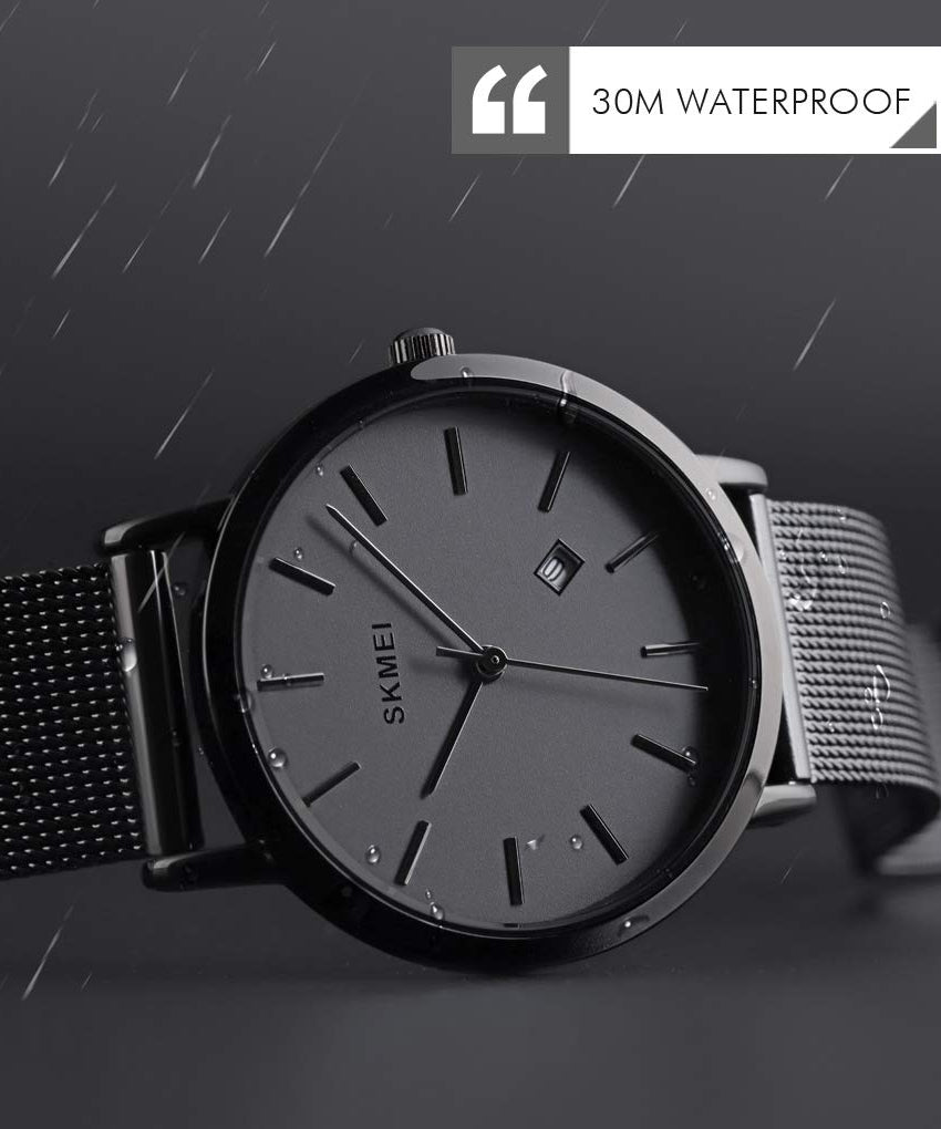 SKMEI Watches for Women Analog Quartz Minimalist Simple Dress Rose Gold Women Slim Thin Watch Mesh Band Waterproof Watches Fashion Ladies Wrist Watch with Date