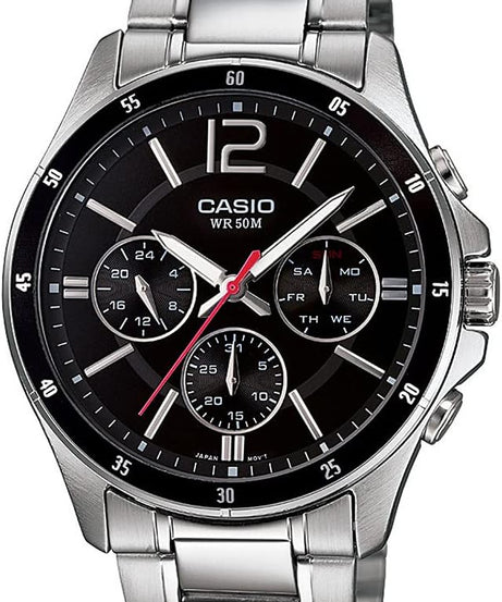 Casio Men's Dial Stainless Steel Band Watch - MTP-1374D-1AVDF