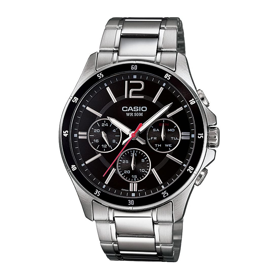 Casio Men's Dial Stainless Steel Band Watch - MTP-1374D-1AVDF