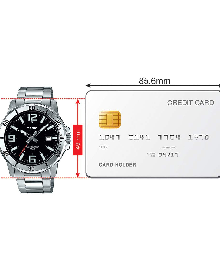 Casio Men's Dial Stainless Steel Band Watch - MTP-VD01D-1BVUDF