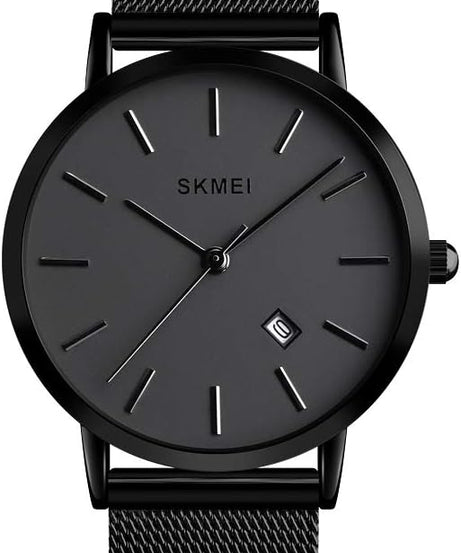 SKMEI Watches for Women Analog Quartz Minimalist Simple Dress Rose Gold Women Slim Thin Watch Mesh Band Waterproof Watches Fashion Ladies Wrist Watch with Date