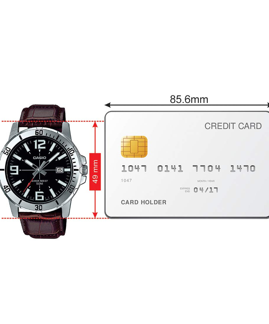 Casio Leather Black Casual Watch For Men - MTP-VD01L-1BVUDF