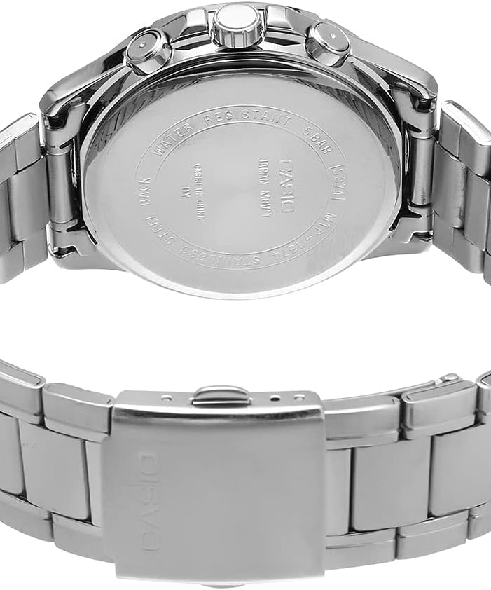 Casio Men's Dial Stainless Steel Band Watch - MTP-1374D-1AVDF