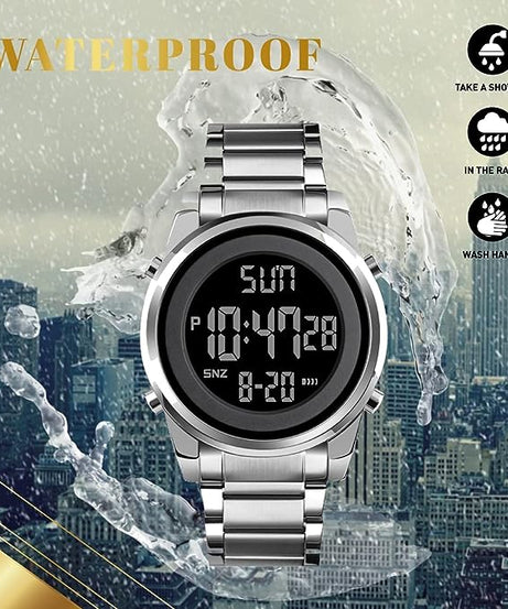 SKMEI Men's Digital Business Watch - 1611 (silver black)