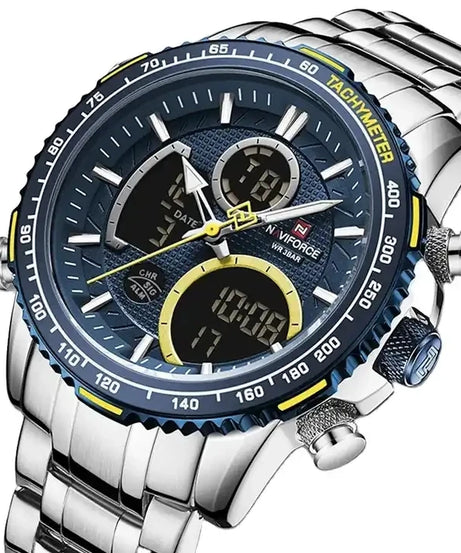 9182 Fashion Men Watch Luxury Sport Watch for Men Chronograph Quartz Wristwatch Waterproof Steel Band Clock