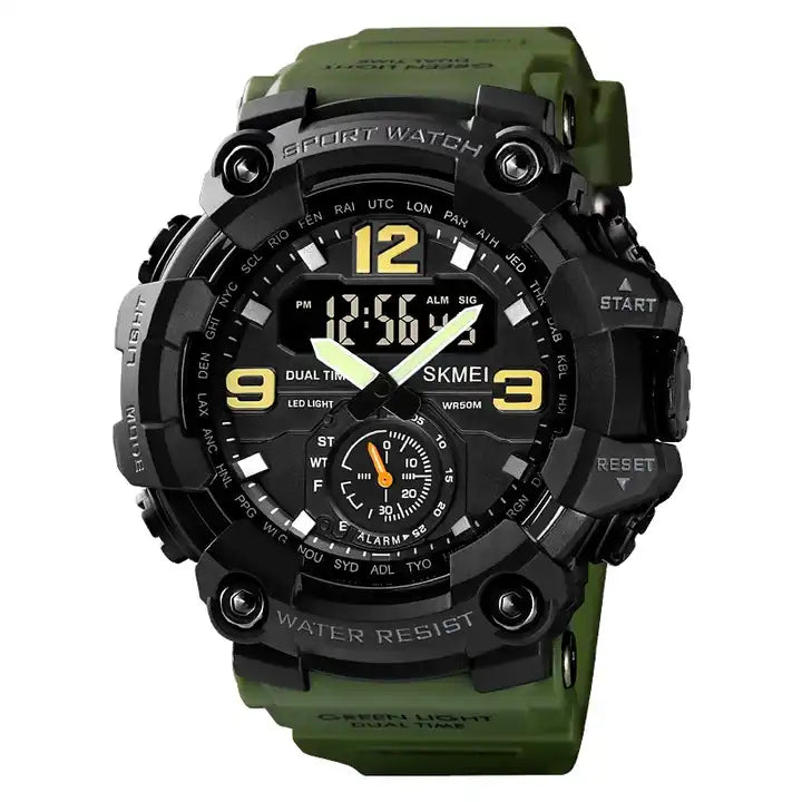 SKMEI Men's Analog Digital Waterproof And Sport Wrist Watch 1637 Black @ ARMY GREEN