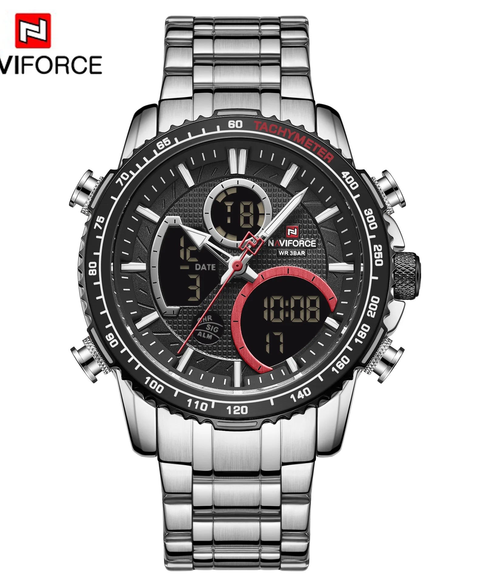 9182 Fashion Men Watch Luxury Sport Watch for Men Chronograph Quartz Wristwatch Waterproof Steel Band Clock