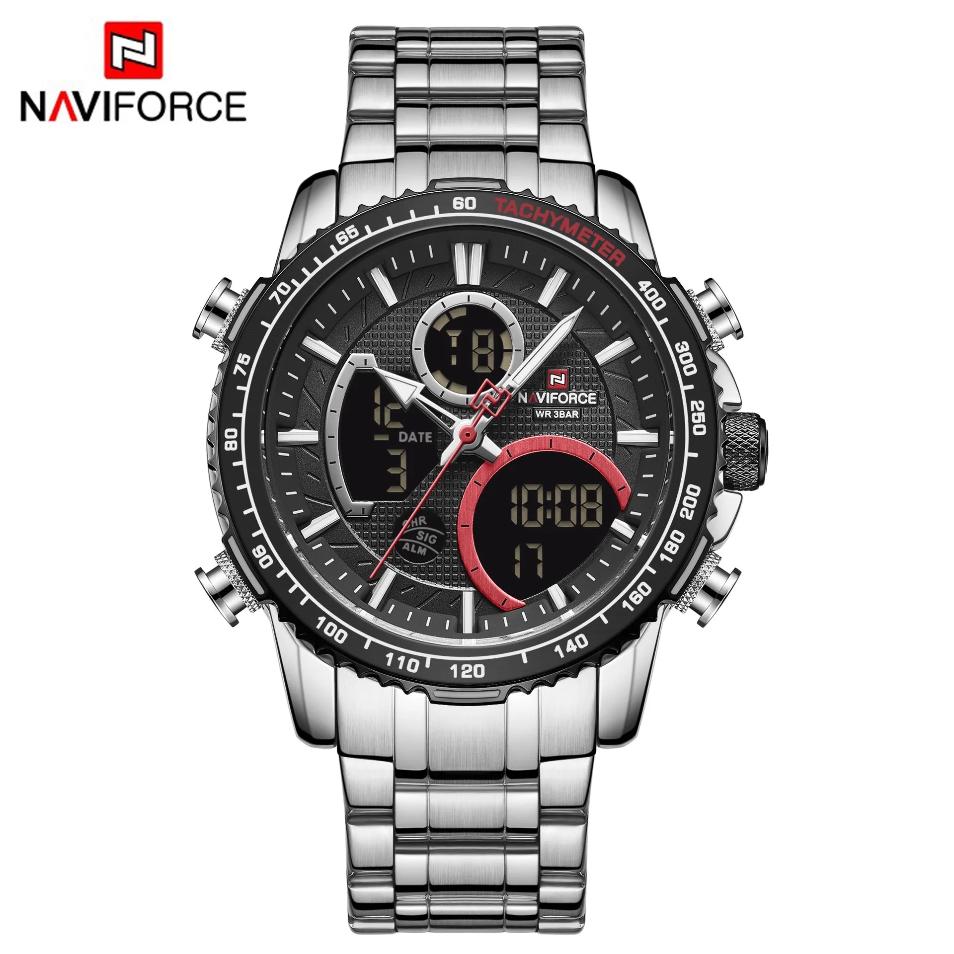 9182 Fashion Men Watch Luxury Sport Watch for Men Chronograph Quartz Wristwatch Waterproof Steel Band Clock