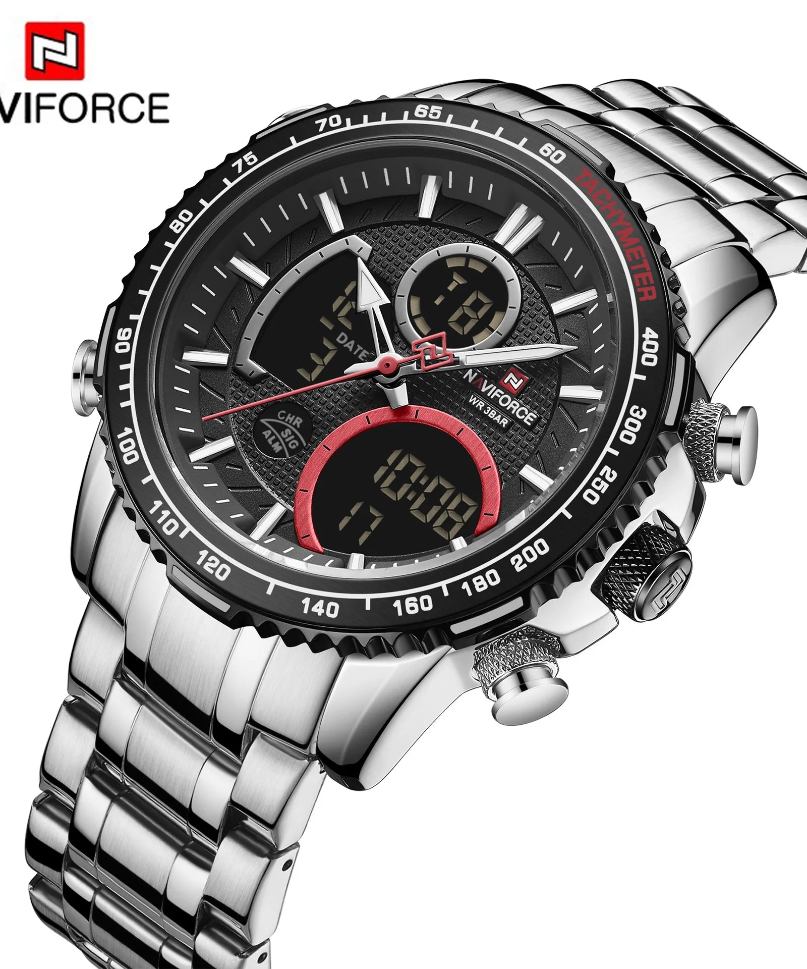9182 Fashion Men Watch Luxury Sport Watch for Men Chronograph Quartz Wristwatch Waterproof Steel Band Clock