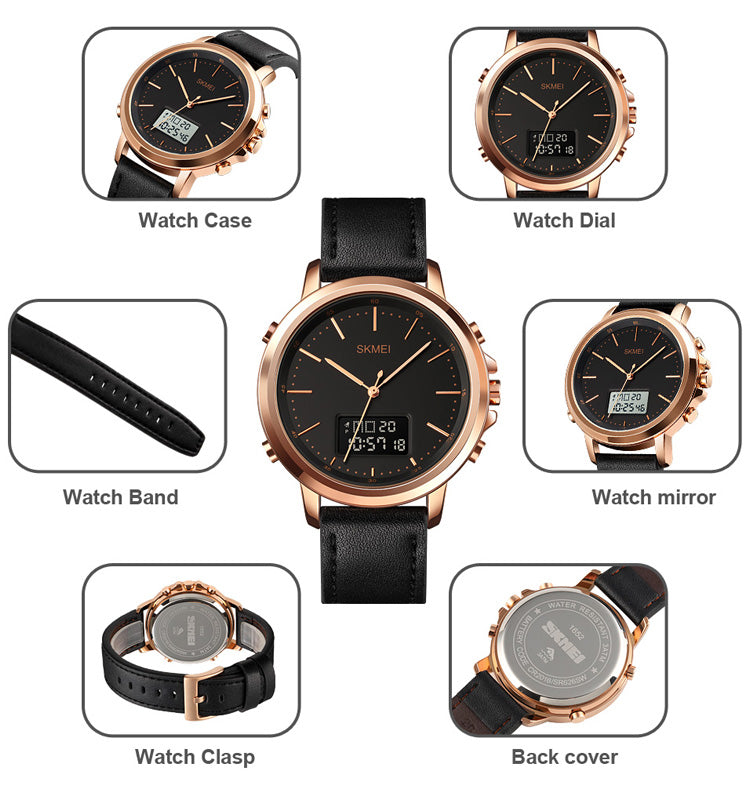 SKMEI Men's 1652 Hot Selling Waterproof Outdoor Sport Wristwatch - 46mm - Rose Gold