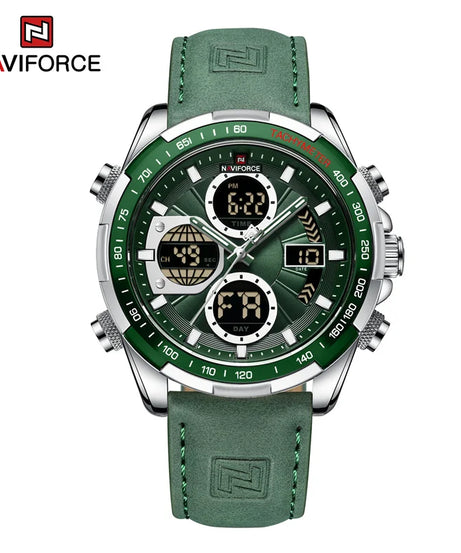 NAVIFORCE NF9197 Watches for Men Leather Mens Military Sport Waterproof Watch Quartz WristWatch Chronograph