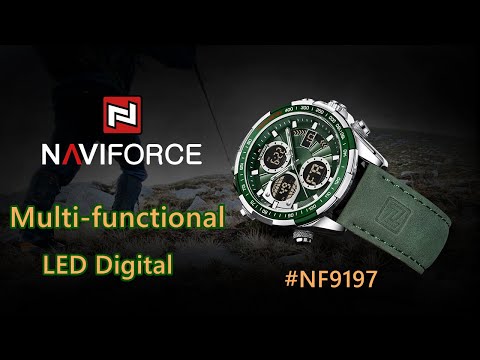NAVIFORCE NF9197 Watches for Men Leather Mens Military Sport Waterproof Watch Quartz WristWatch Chronograph
